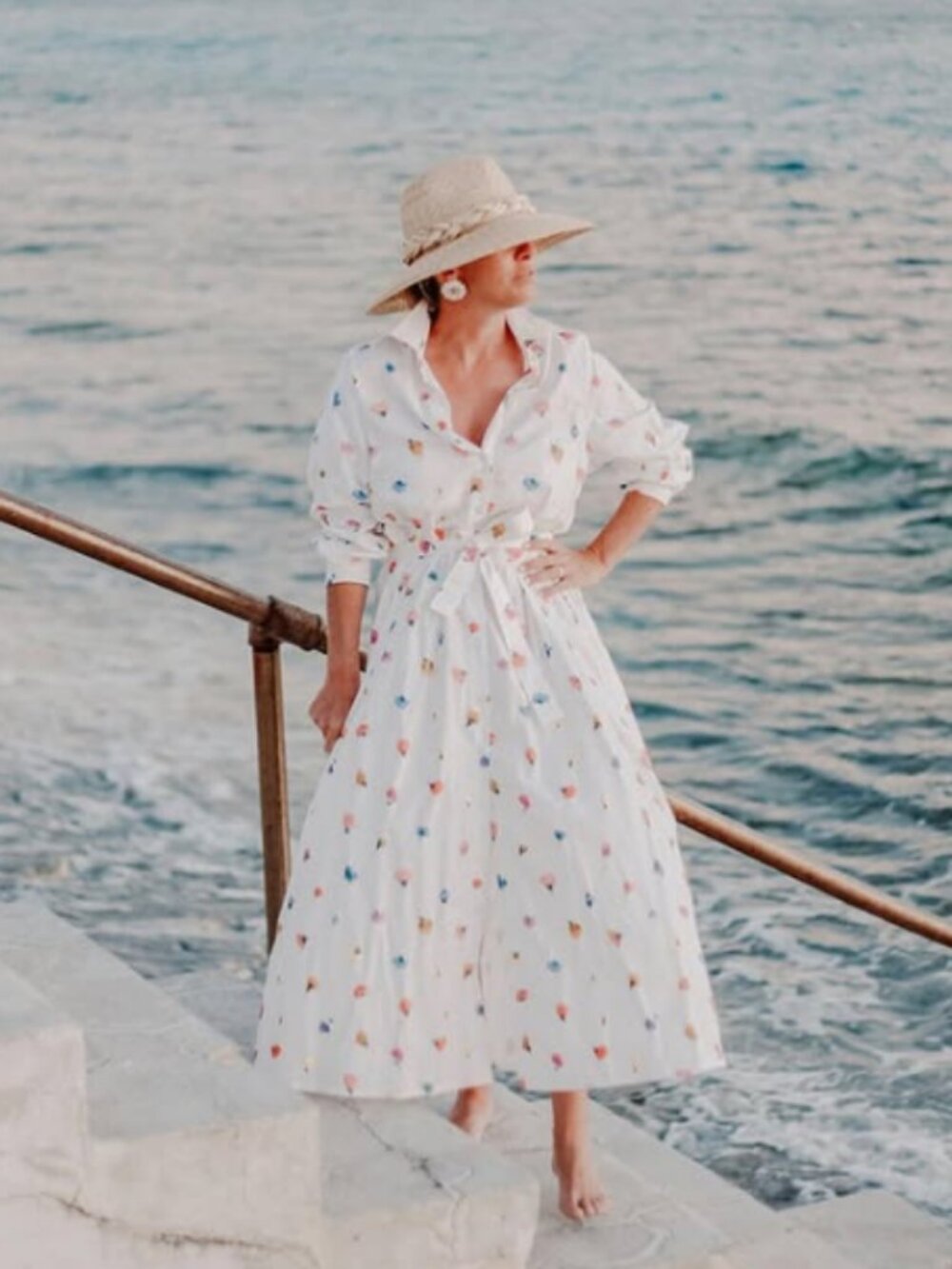 Eleanor Leftwich The Eleanor Shirt Dress White Floral Small